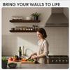 Homeforia 24inch Walnut Floating Shelves for Wall, High End Solid Real Wood 24in Floating Shelf for Bathroom, Dark Brown 24 inch Long Floating Shelves, Heavy Duty Bracket, 24 X 6.5 X 1.75 in, Set of 2 view 2