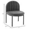 Modway Isla Dining Side Chair Upholstered Fabric Set of 2 in Black Charcoal view 2