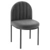 Modway Isla Dining Side Chair Upholstered Fabric Set of 2 in Black Charcoal view 4