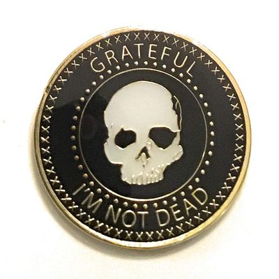 Grateful Im Not Dead Gold Plated Medallion, Chip, Token, Coin for Recovery, AA, NA, & Survivors