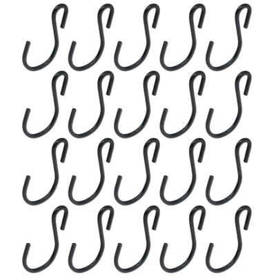 T Tulead S-Shape Hooks Hanger Hook Black Ornament Hooks Light Duty 1.79-Inch Length Small Iron Hooks Connector Pack of 20