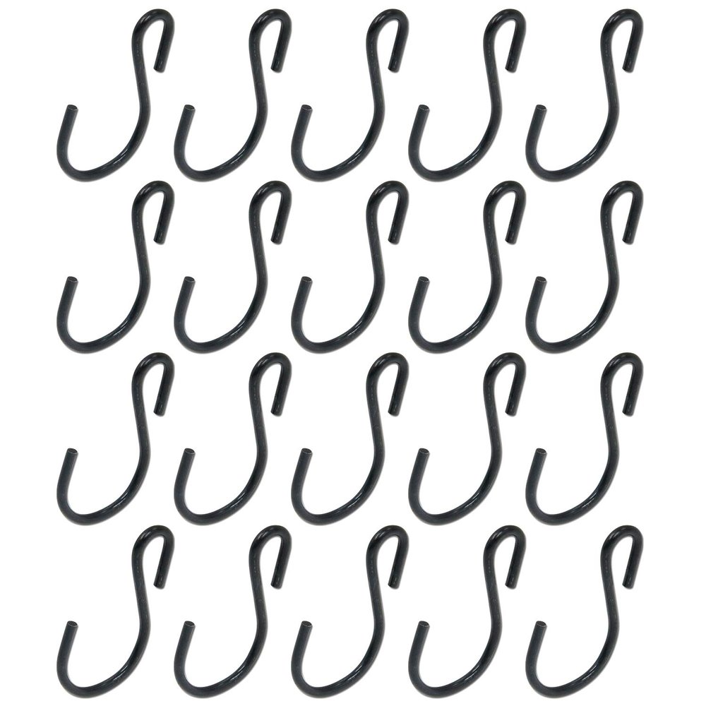 T Tulead S-Shape Hooks Hanger Hook Black Ornament Hooks Light Duty 1.79-Inch Length Small Iron Hooks Connector Pack of 20