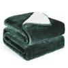 Alomidds Sherpa Fleece Weighted Blanket for Adults(15lbs Twin Size) Heavy Blanket with Fluffy Warm Thick Sherpa & Cozy Soft Flannel Snuggle Great for Sofa Bed Calming, 48x72 inches, Forest Green view 1