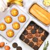E-far Stainless Steel Baking Pan Set, 9-Piece Bakeware Sets for Cake Cookie Loaf Muffin, Include Round, Square, Rectangle Baking Sheet Pan with Lid & Cooling Rack, Dishwasher Safe view 4