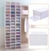 DYRABREST 20 PCS Clear Plastic Shoe Storage Boxes Clamshell Stackable and Foldable Display Shoe Rack Container Shoe Box Organizer for Closet - Requires Assembly view 1