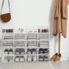 DYRABREST 20 PCS Clear Plastic Shoe Storage Boxes Clamshell Stackable and Foldable Display Shoe Rack Container Shoe Box Organizer for Closet - Requires Assembly view 3