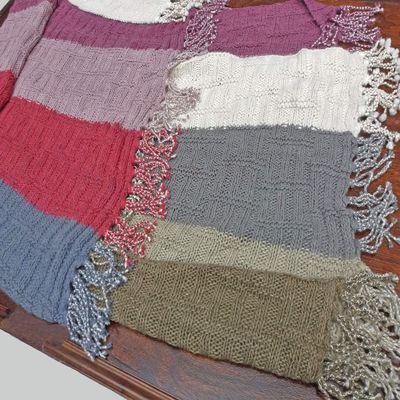 100% Peruvian Royal Super Baby Alpaca Throw Blanket Full-Size (71 W x 79 L + 5 Fringes  180 x 200 cm; 3.5 kg) Crochet Chunky Knit, Organic, Sustainable, Eco-Friendly