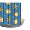 Amagical Blue Sandy Background with Gold Seashells and Starfish Pattern 16 Piece Bathroom Mat Set Shower Curtain Set Bath Mat Contour Mat Toilet Cover Shower Curtain with 12 Hooks view 2