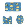Amagical Blue Sandy Background with Gold Seashells and Starfish Pattern 16 Piece Bathroom Mat Set Shower Curtain Set Bath Mat Contour Mat Toilet Cover Shower Curtain with 12 Hooks view 3