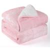 Alomidds Sherpa Fleece Weighted Blanket for Adults(15lbs Twin Size) Heavy Blanket with Fluffy Warm Thick Sherpa & Cozy Soft Flannel Snuggle Great for Sofa Bed Calming, 48x72 inches, Pink view 1
