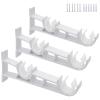 3 Pack Double Curtain Rod Brackets, Heavy Duty Curtain Rod Holders Hooks Double Rod Bracket Hanger Support for 1 Inch Diameter Rod, White view 1