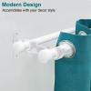 3 Pack Double Curtain Rod Brackets, Heavy Duty Curtain Rod Holders Hooks Double Rod Bracket Hanger Support for 1 Inch Diameter Rod, White view 3