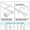 3 Pack Double Curtain Rod Brackets, Heavy Duty Curtain Rod Holders Hooks Double Rod Bracket Hanger Support for 1 Inch Diameter Rod, White view 4
