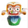 FABIDO Colored Wooden Idol of Lord Jagannath,Balaram and Subhadra Hindu God Made of Pure Neem Wood with Poshak Dress Mukut Peacock Feather (10 Inch) view 3