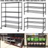 6 Tier Wire Shelving Unit Rack, NSF Heavy Duty Height Adjustable Storage Shelf Metal Shelving with Wheels/Feet Levelers for Garage Rack Kitchen Rack Office Rack Commercial Shelving, Black 18"x48"x76" view 2