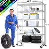 Chrome 6 Tier Wire Shelving Unit Rack, NSF Heavy Duty Height Adjustable Storage Shelf Metal Shelving with Wheels/Feet Levelers for Garage Rack Kitchen Rack Office Rack Commercial Shelvin - 18"x48"x76" view 2