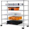 6 Tier Standing Shelf Units, NSF Heavy Duty Height Adjustable Storage Shelf Metal Shelving with Wheels/Feet Levelers for Garage Rack Kitchen Rack Office Rack Commercial Shelving 18" x 48" x 76" Chrome view 1