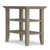 SIMPLIHOME Acadian Narrow Side Table - 14 inch Wide Solid Wood Rectangular End Table with 2 Open Shelves in Distressed Grey, Transitional Lamp Stand or Nightstand for Living Room or Bedroom view 1