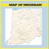 Indiana Lakes and Rivers - Large MAP Vivid Imagery-12 Inch by 18 Inch Laminated Map Poster With Bright Colors And Vivid Imagery-Fits Perfectly In Many Attractive Frames view 1