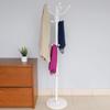 Home Basics 16 Hook Free Standing Coat Rack with Sandstone Base (1, White) view 3
