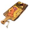 Acacia Charcuterie Board with Natural Live Edge & Handle - Wood Cheese Board - Decorative Wooden Serving & Cutting Board - Housewarming, Mothers Day, New Home & Wedding Gifts (XL - 24 x 10) view 1