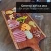 Acacia Charcuterie Board with Natural Live Edge & Handle - Wood Cheese Board - Decorative Wooden Serving & Cutting Board - Housewarming, Mothers Day, New Home & Wedding Gifts (XL - 24 x 10) view 3