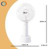 Comfort Zone Personal Handheld Rechargeable Fan, 4 Inch, 3 Speed, White view 4