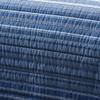 3 Piece Mid-Century Modern Nautical Quilt Set King Size All Season Striped Pattern Blue White Hues Cotton Light Weight Coastal Bedding Contemporary Textured Look Elegant Luxury Reversible Bed Decor view 3
