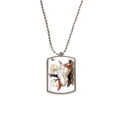 DIYthinker China Chinese Archaic Man Figure Pattern Stainless Steel Chain Dog Tag Pendant Pet Necklace