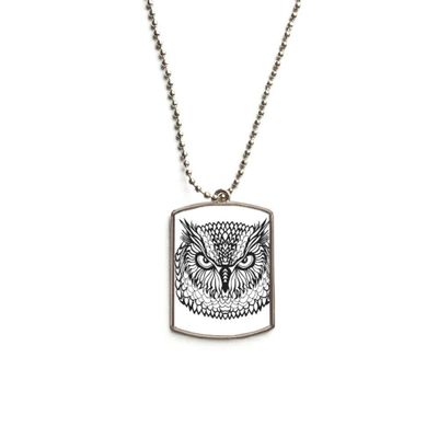 DIYthinker Big Eyes Owl Bird Animal Portrait Sketch Stainless Steel Chain Dog Tag Pendant Pet Necklace