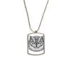 DIYthinker Big Eyes Owl Bird Animal Portrait Sketch Stainless Steel Chain Dog Tag Pendant Pet Necklace view 1