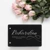Wedding Guest Book, Personalized Leather Guest Book for Bride and Groom | Black | Customized Signing, Registry Book for Visitors, Bridal Shower, Party - 60 Pages, 9.5" x 6.1" D #4 view 4