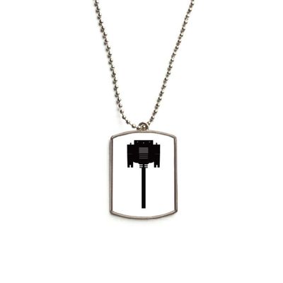 DIYthinker Black Display Screen Cable Plug Stainless Steel Chain Dog Tag Pendant Pet Necklace