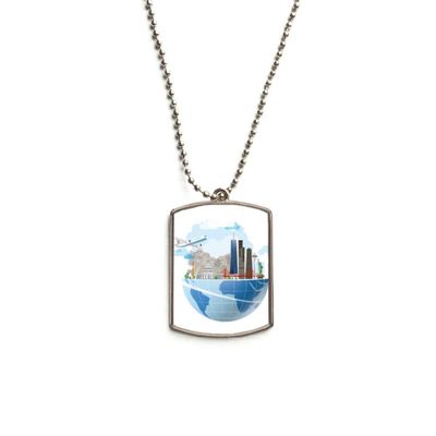 DIYthinker Travel Journey America Mount Plane Stainless Steel Chain Dog Tag Pendant Pet Necklace