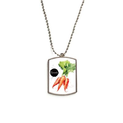 DIYthinker Carrot Vegetable Tasty Healthy Watercolor Stainless Steel Chain Dog Tag Pendant Pet Necklace