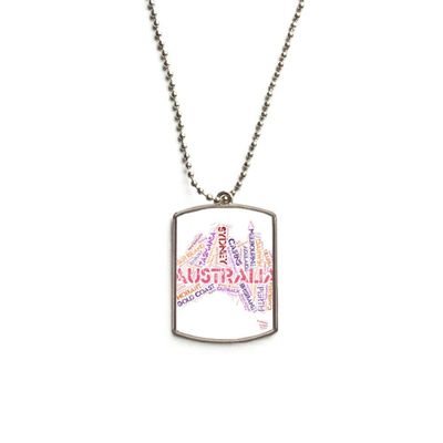 DIYthinker Australia Flavor Map Scenic Spots Illustration Stainless Steel Chain Dog Tag Pendant Pet Necklace