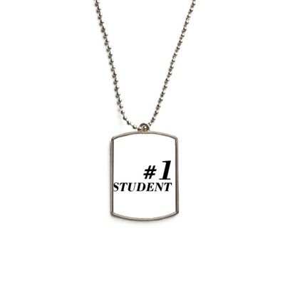 DIYthinker Number.1 Student Teacher Quote Stainless Steel Chain Dog Tag Pendant Pet Necklace
