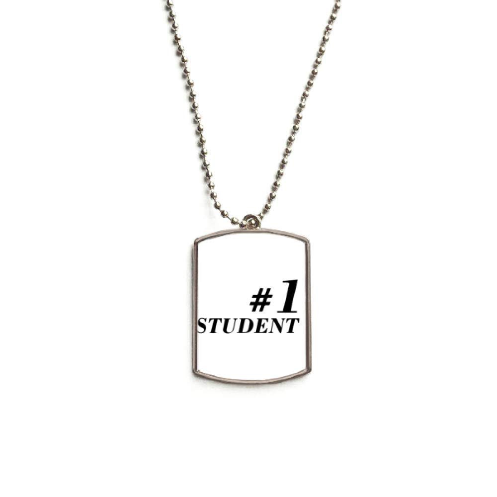 DIYthinker Number.1 Student Teacher Quote Stainless Steel Chain Dog Tag Pendant Pet Necklace
