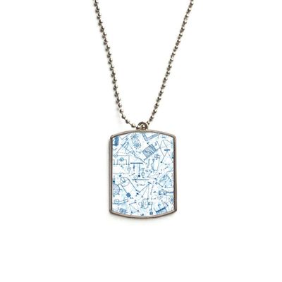 DIYthinker Blue Physical Electromagnetic Mechanics Chart Stainless Steel Chain Dog Tag Pendant Pet Necklace
