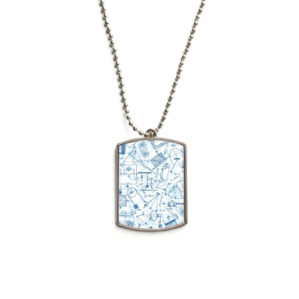 DIYthinker Blue Physical Electromagnetic Mechanics Chart Stainless Steel Chain Dog Tag Pendant Pet Necklace