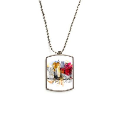 DIYthinker New York City America The United States Stainless Steel Chain Dog Tag Pendant Pet Necklace