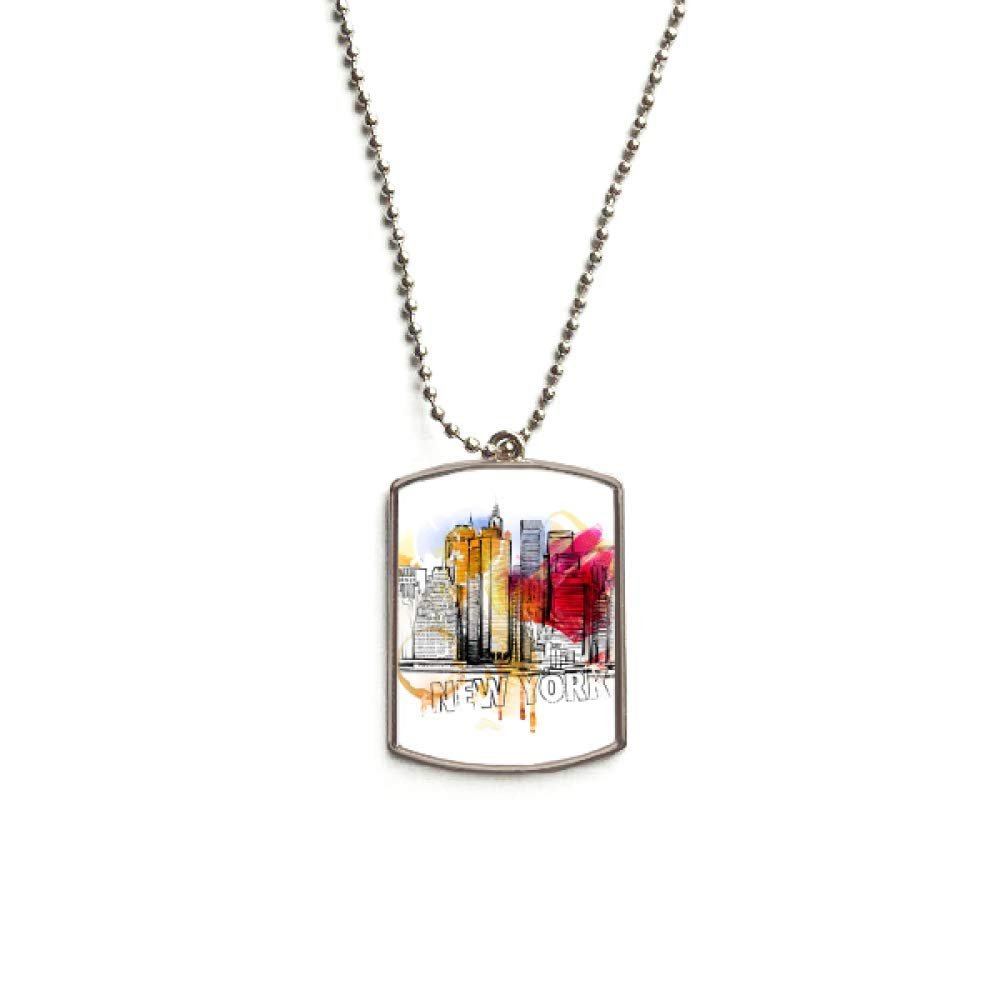 DIYthinker New York City America The United States Stainless Steel Chain Dog Tag Pendant Pet Necklace