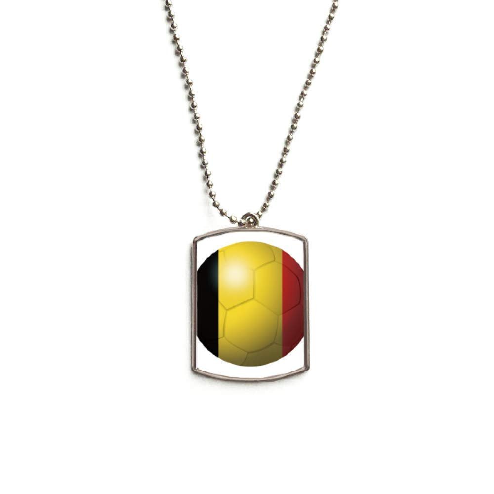 Belgium National Flag Soccer World Cup Stainless Steel Chain Dog Tag Pendant Pet Necklace