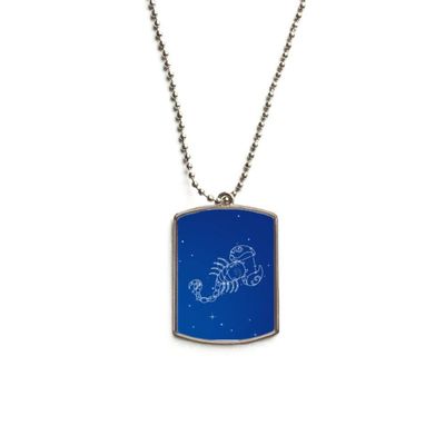 DIYthinker Star Universe Scorpio Constellation Pattern Stainless Steel Chain Dog Tag Pendant Pet Necklace