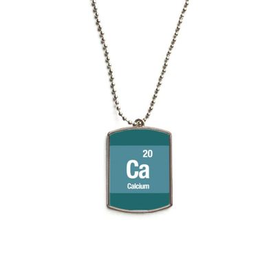 DIYthinker Ca Calcium Chemical Element Science Stainless Steel Chain Dog Tag Pendant Pet Necklace