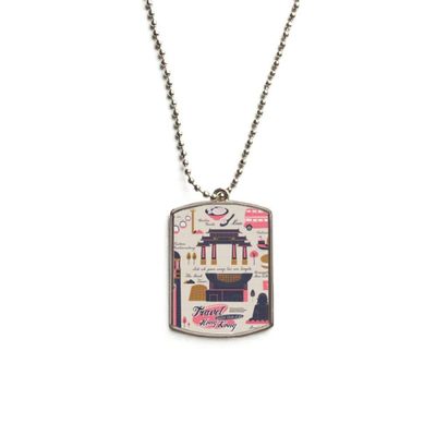 DIYthinker Hong Kong Travel China Famous Stainless Steel Chain Dog Tag Pendant Pet Necklace