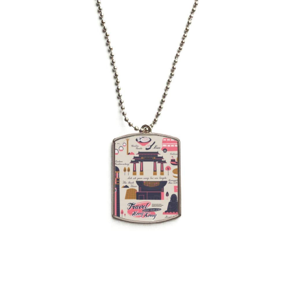 DIYthinker Hong Kong Travel China Famous Stainless Steel Chain Dog Tag Pendant Pet Necklace