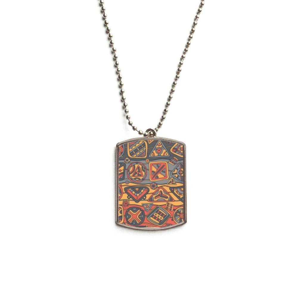Africa Aboriginal Style Tribal Collage Drawing Stainless Steel Chain Dog Tag Pendant Pet Necklace