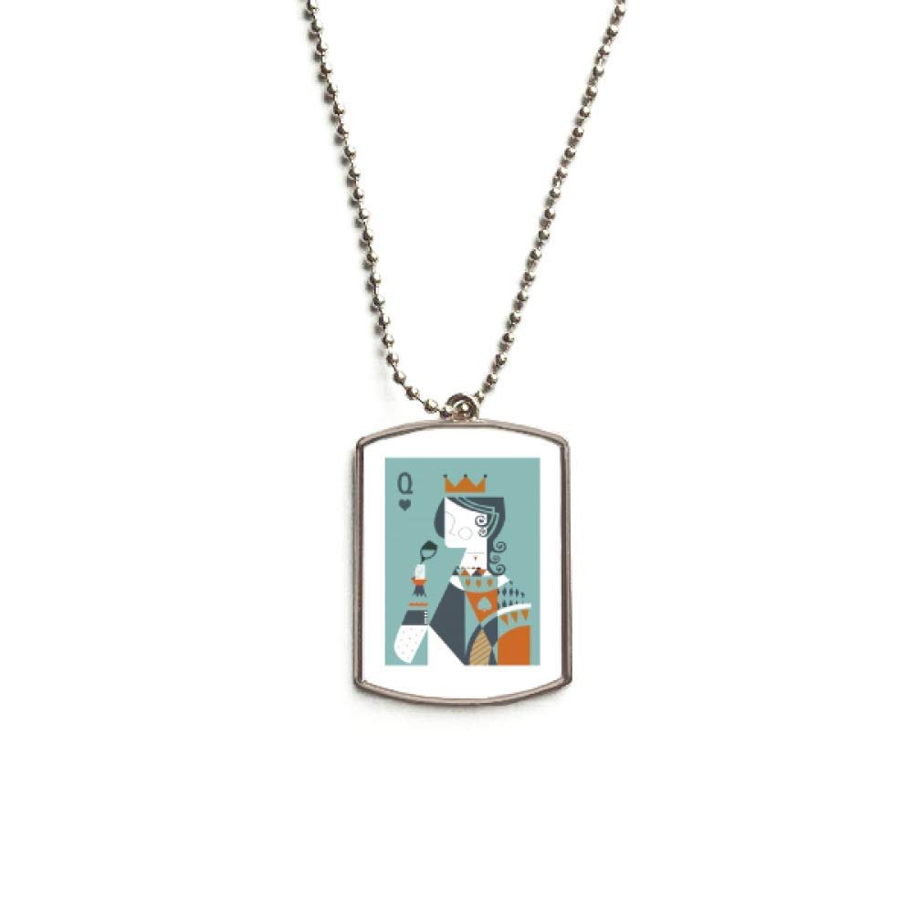 DIYthinker Playing Cards Illustration Q Pattern Stainless Steel Chain Dog Tag Pendant Pet Necklace