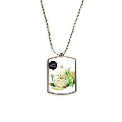 DIYthinker Cauliflower Vegetable Tasty Healthy Watercolor Stainless Steel Chain Dog Tag Pendant Pet Necklace